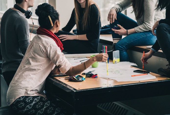 Group of people working together